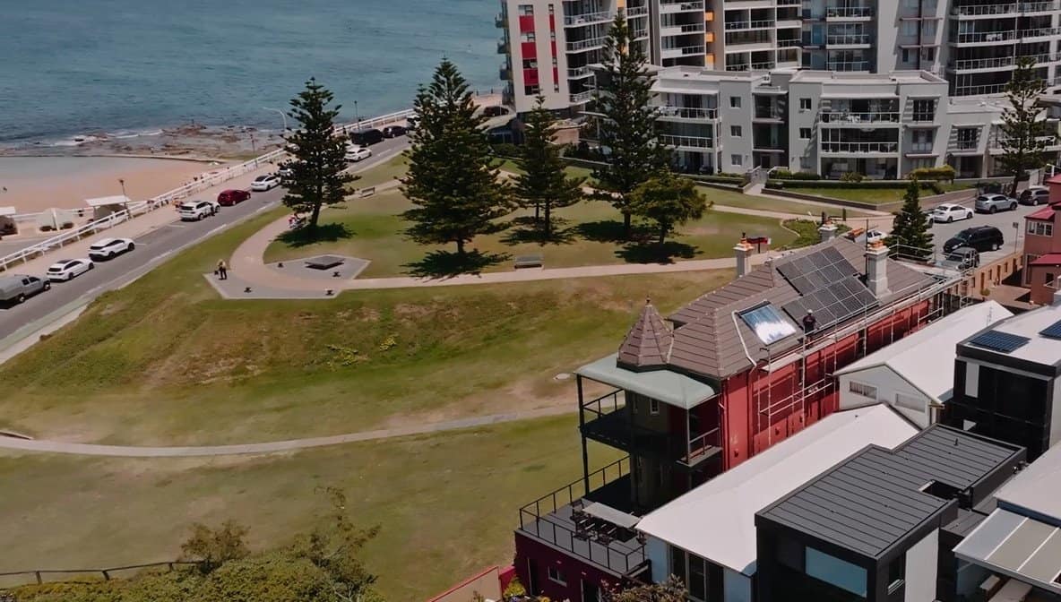 Solar panels installation on home near Newcastle ocean baths